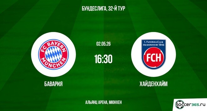 Бавария - Хайденхайм 02.05. 2 смотреть бесплатно полностью на русском | 2026