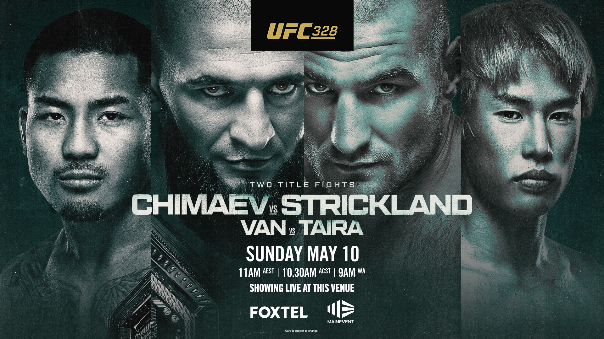 Премьера! UFC 328: Прямая трансляция (10.05.2026) — все серии бесплатно
