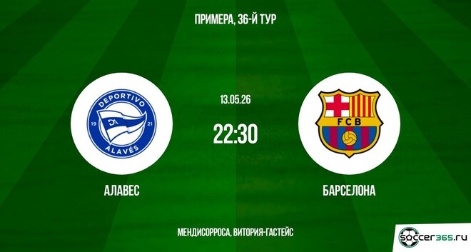 Премьера! Алавес - Барселона 13.05.2026
