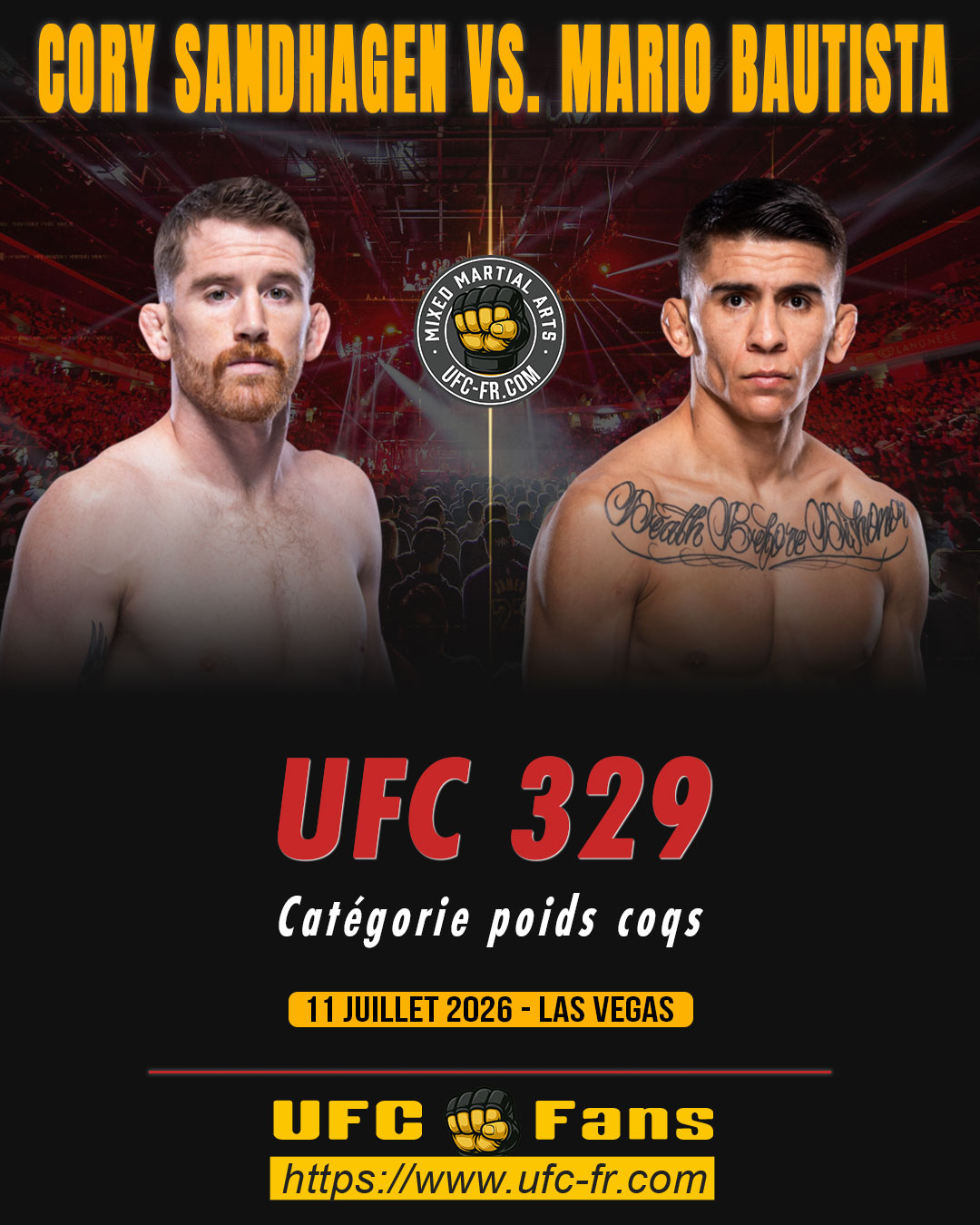 Кори Сэндхаген - Марио Баутиста (UFC 329, 12.07.2026) – Zona
